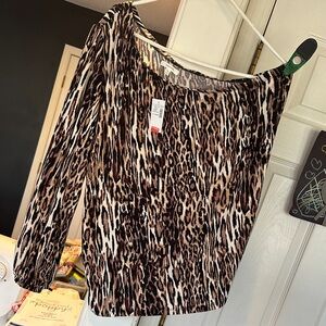 Maurices Animal Print Blouse - Brown and Black